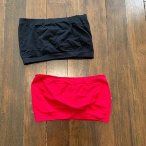 Black & Red Bandeau Tops
